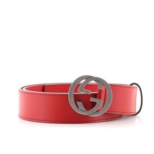 Gucci unisex interlocking GG Marmont logo monogram leather buckle belt NEW